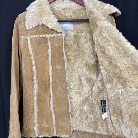 Wilsons Leather Beige Teddy Jacket - Picture 3 of 7